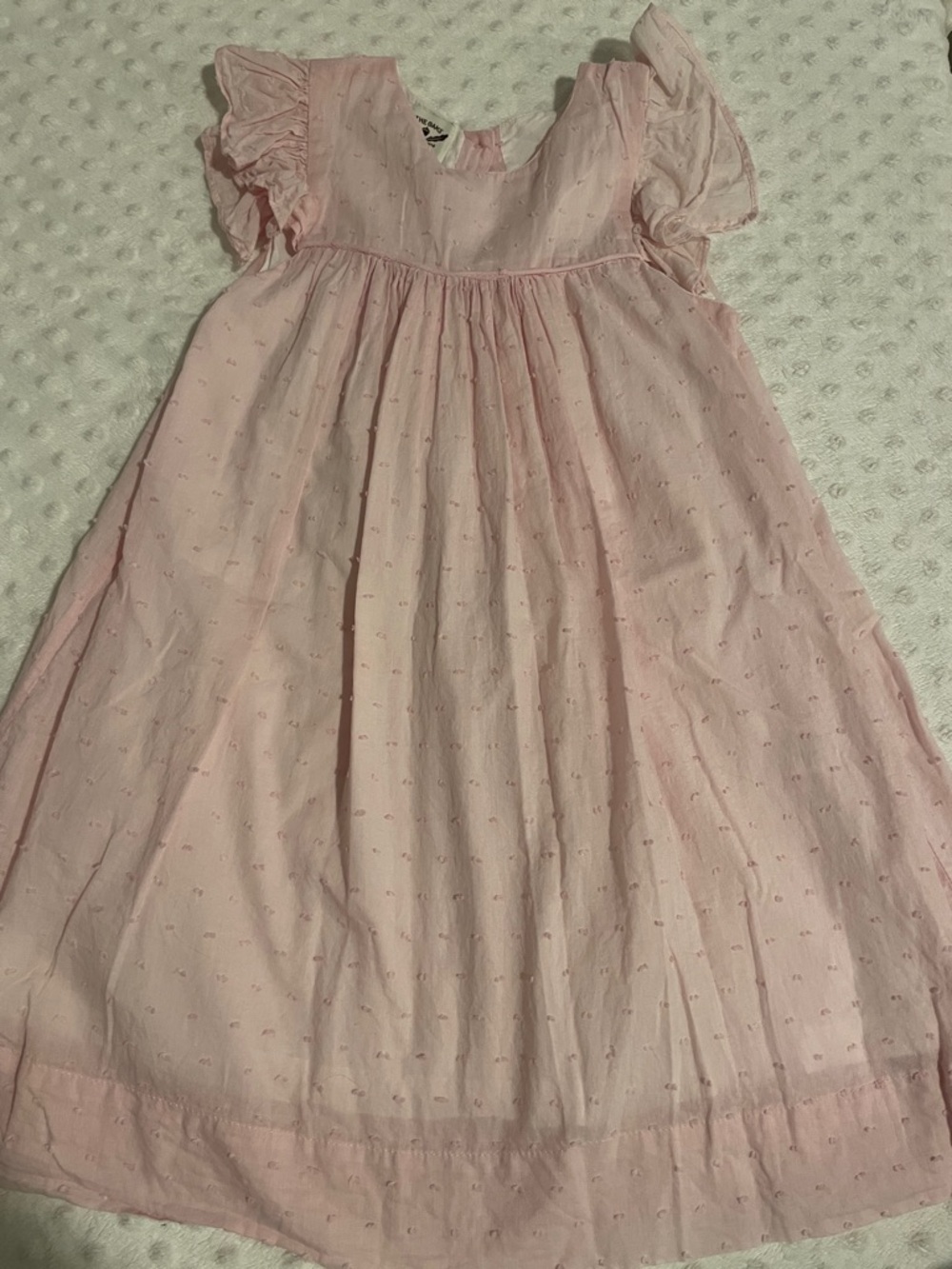 Light Pink Flutter-Sleeve Girls' Dress
